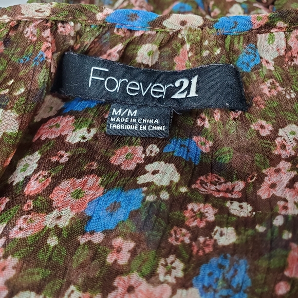 Forever 21 Boho 70s Floral Top Spinning Gold vibe - Picture 4 of 7